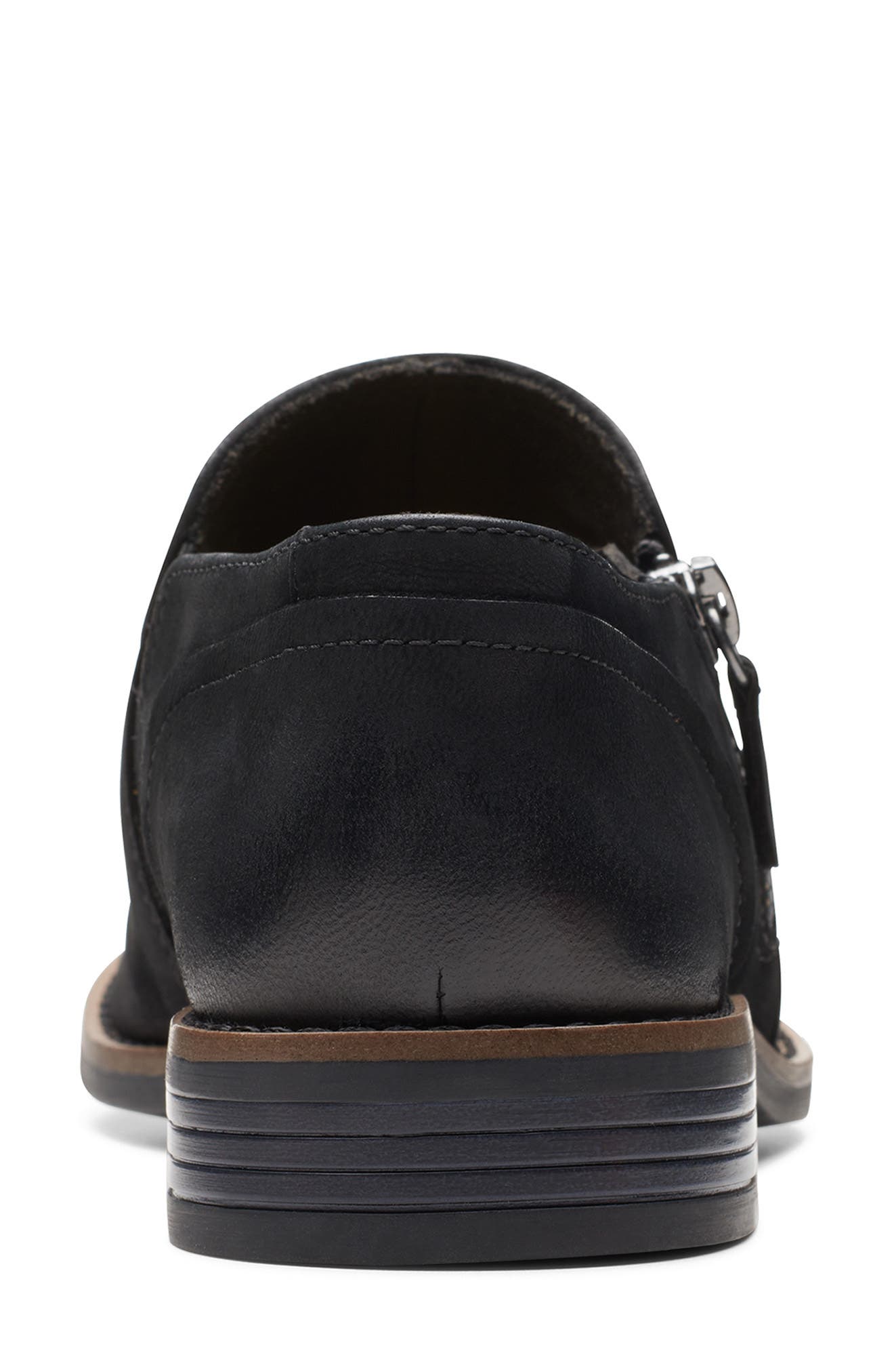 Clarks<sup>®</sup> Camzin Pace Leather Zip Bootie, Alternate, color, Black Nubuck