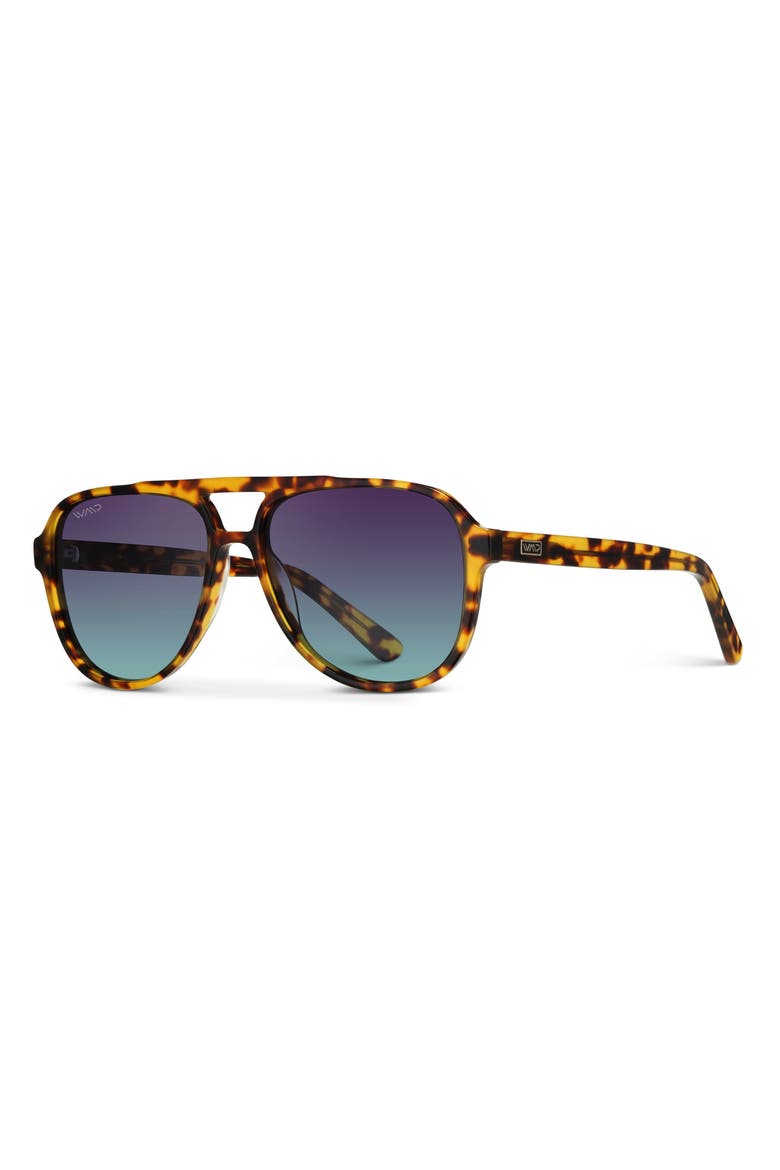 Indie - 57mm Aviator Polarized Sunglasses, Alternate, color, Honey Tortoise