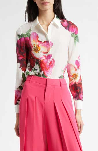 Willa Floral Silk Button-Up Shirt