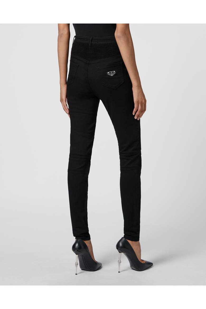 Jeans Skinny Fit Iconic Plein Women, Alternate, color, Blackout