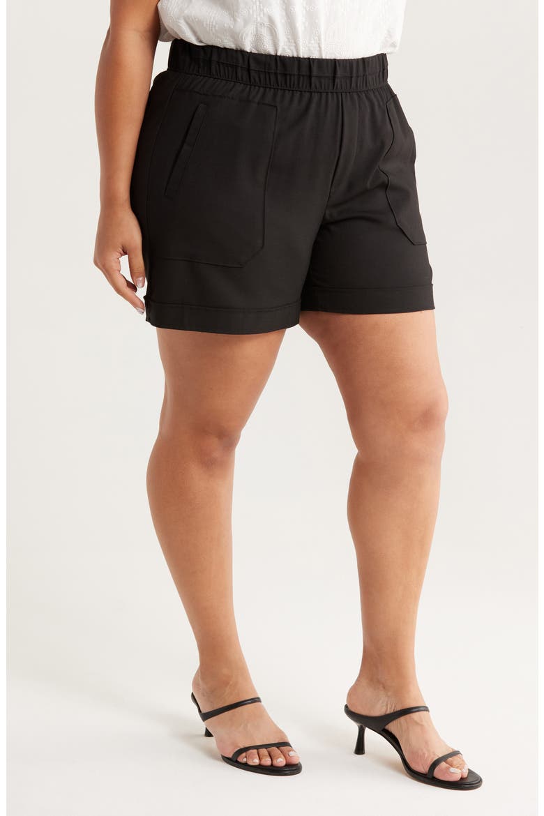 Skyrise Patch Pocket Shorts, Alternate, color, BLACK