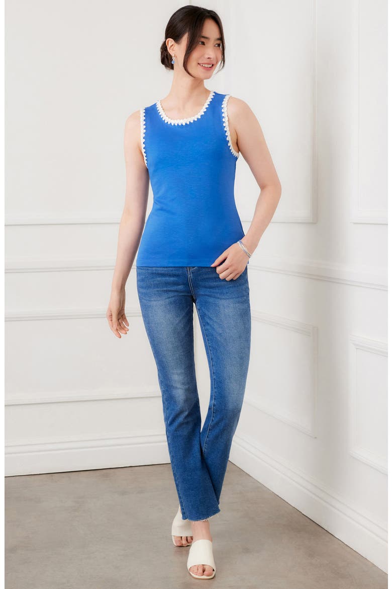 Edge Stitch Tank, Alternate, color, BLUE