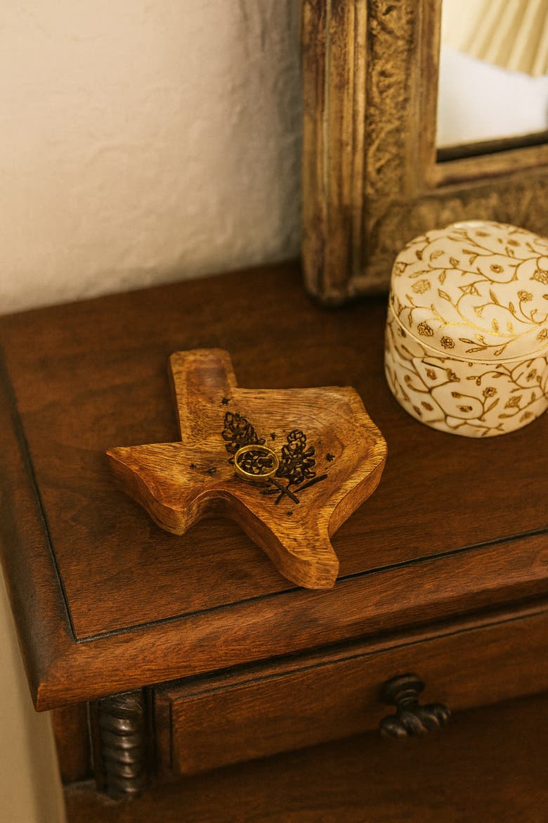 Texas State Bluebonnet Trinket Dish, Alternate, color, Natural