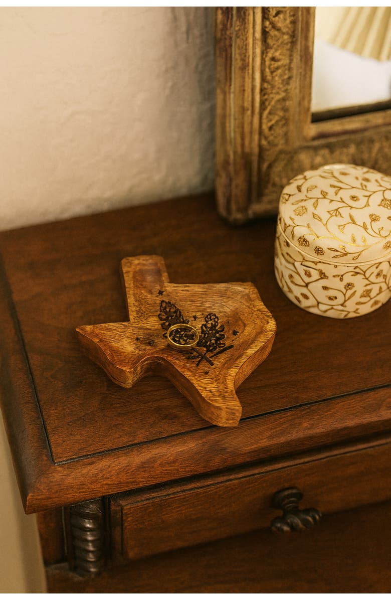 Matr Boomie Texas State Bluebonnet Trinket Dish, Alternate, color, Natural