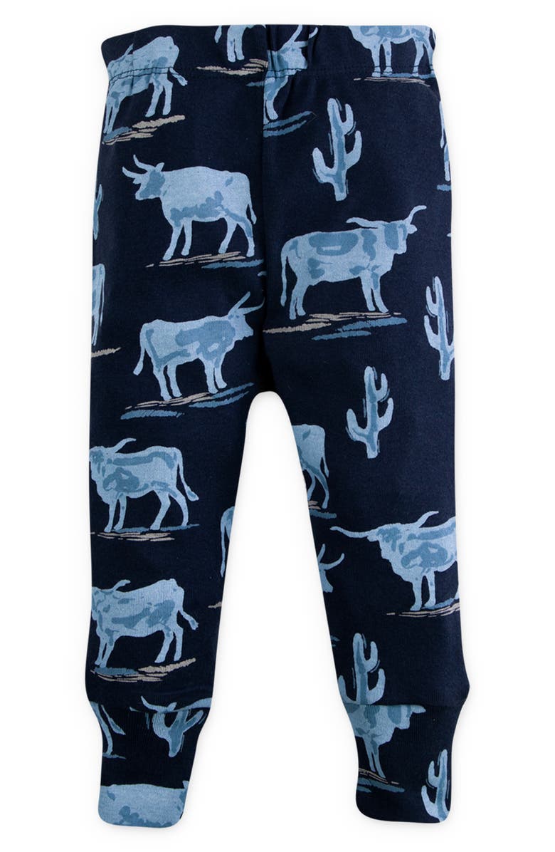 Oliver & Rain Longhorn Fitted Two Piece Organic Cotton Pajamas, Alternate, color,
