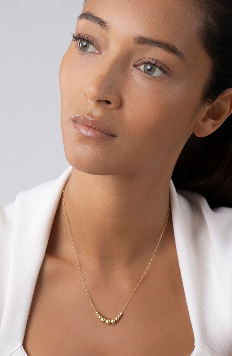 LAGOS Caviar Gold Graduated Bead Chain Necklace, Alternate, color, 