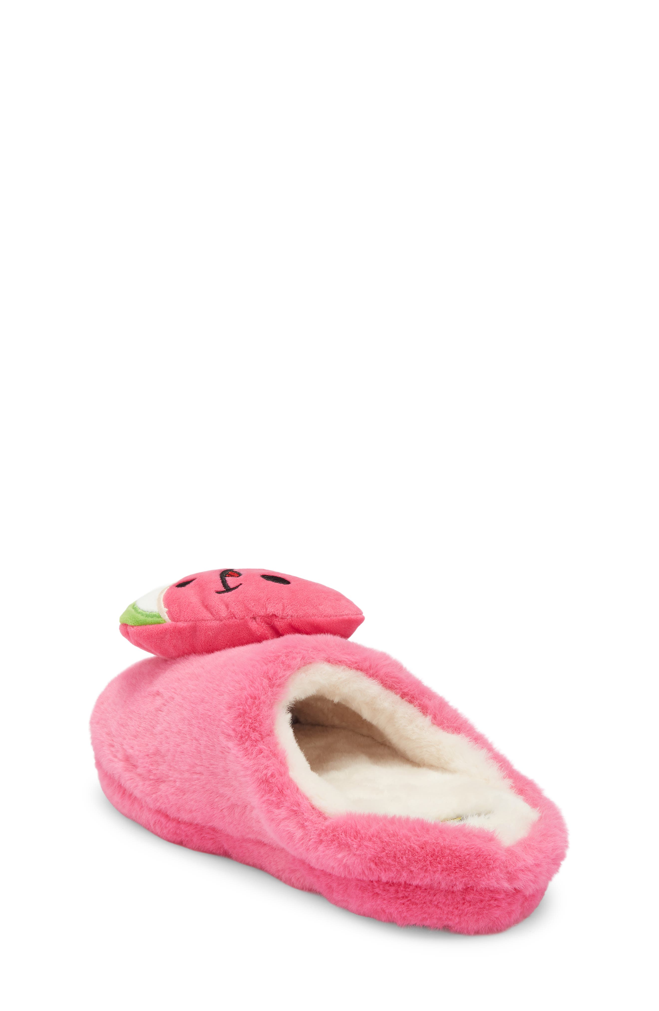 JOE BOXER Happy Watermelon Faux Fur Clog Slipper, Alternate, color, Watermelon