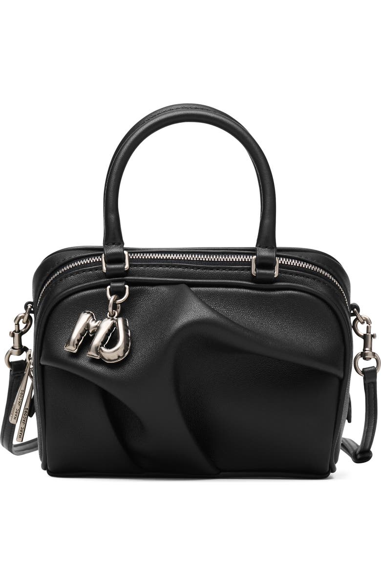 Marc Jacobs The Micro Bauletto Leather Top Handle Bag, Main, color, Black