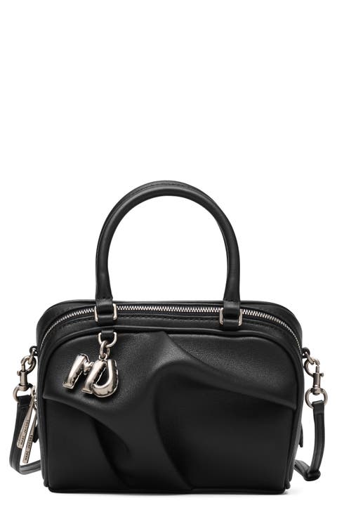 The Micro Bauletto Leather Top Handle Bag