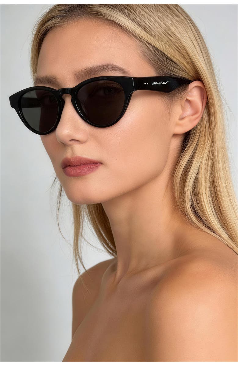 Classicharms No.1 Noir Round Frame Sunglasses, Alternate, color, Black