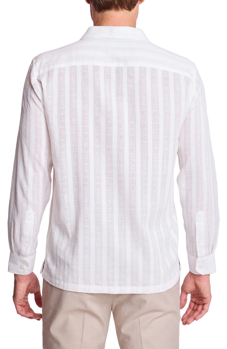 PAISLEY & GRAY Parker Trim Fit Cotton Button-Up Shirt, Alternate, color, White Dobby Stripes