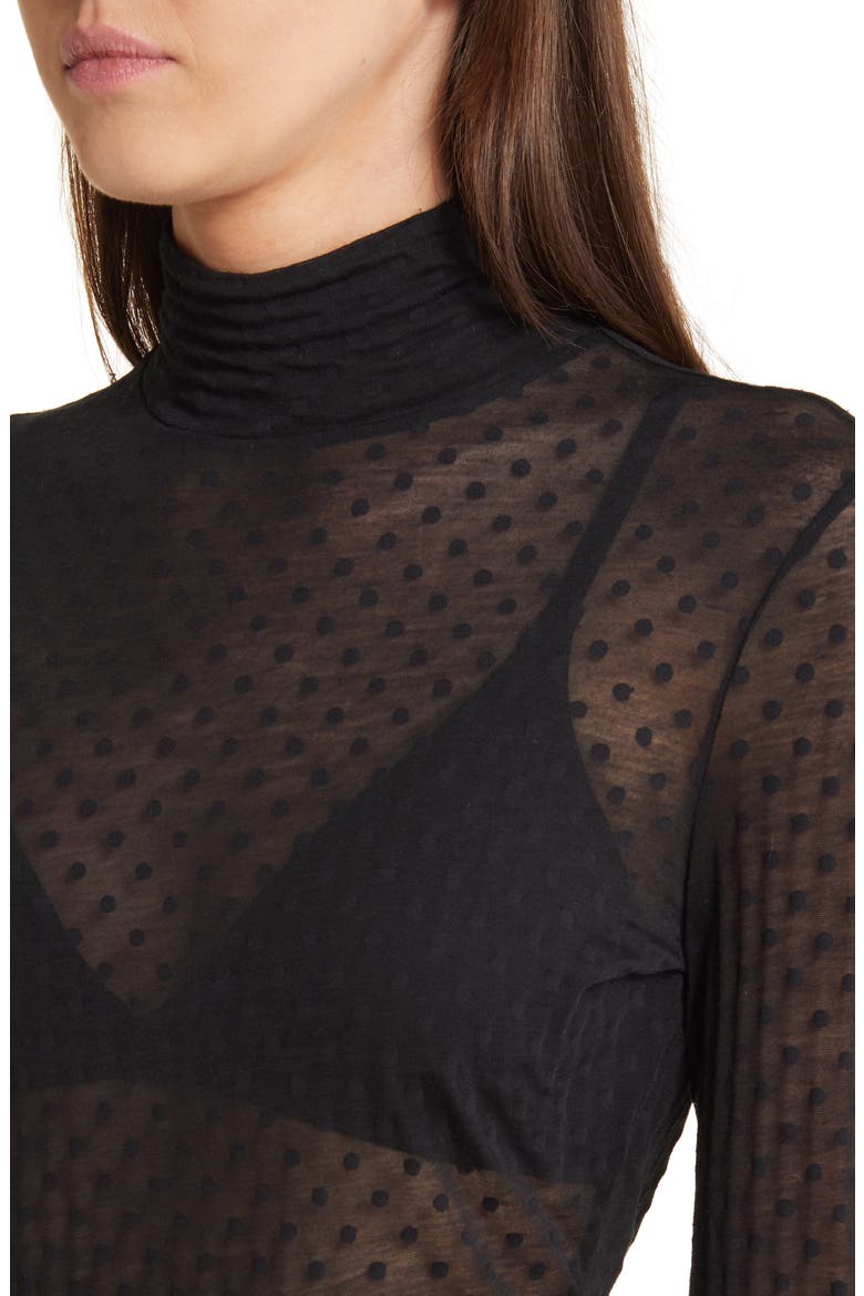 Valencia Sheer Polka Dot Turtleneck Top, Alternate, color, POLKA DOT