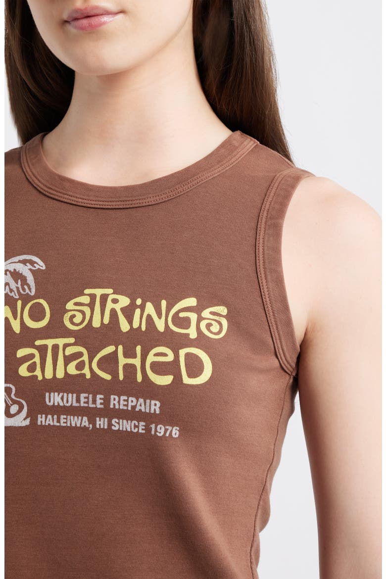 No Strings Attached Graphic Shrunken Tank, Alternate, color, CHOCOLATE MALT