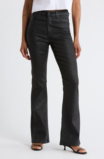 AG Alexxis Coated High Waist Bootcut Jeans in Super Black at Nordstrom Rack, Size 26