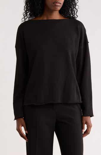 Eileen Fisher Boxy Boat Neck Organic Cotton Top
