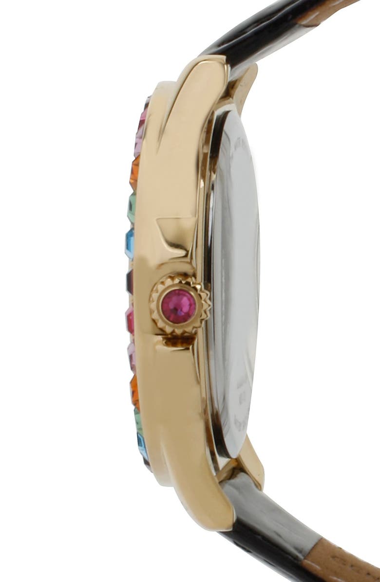 Betsey Johnson Multicolored Crystal Bezel Watch, 40mm, Alternate, color,