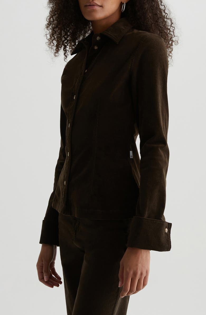 AG Cheryl Stretch Velveteen Shirt Jacket, Alternate, color,