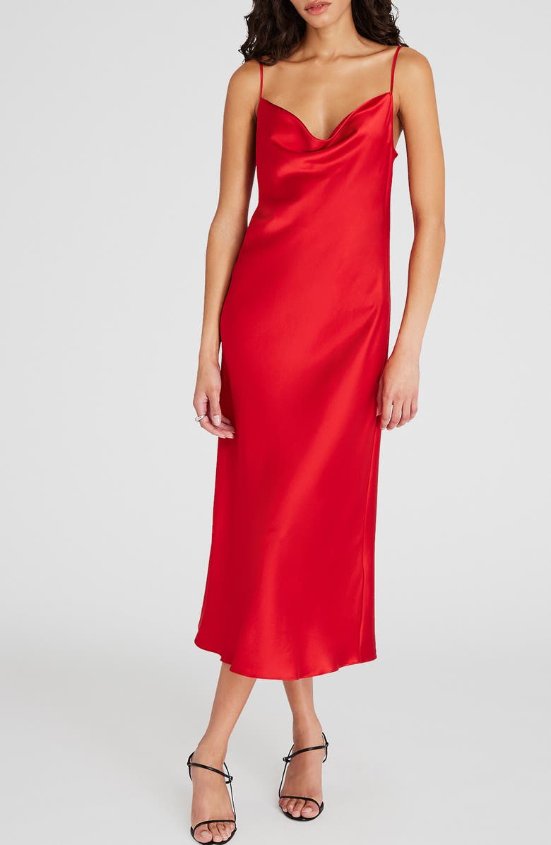 Club Monaco Cowl Neck Silk Charmeuse Slipdress, Main, color,