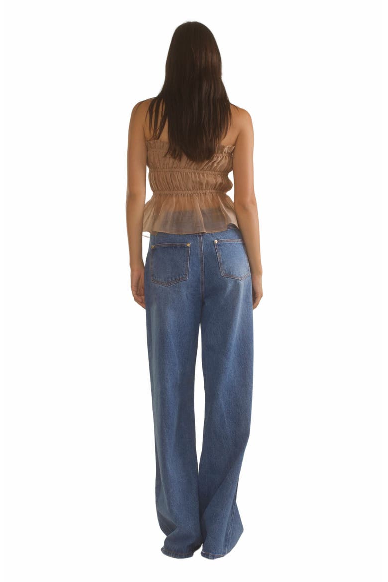 Buckle Up Silk Organza Top, Alternate, color, Camel
