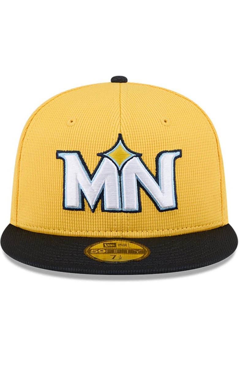 New Era Men's New Era Yellow/Black Minnesota Twins City Connect Batting Practice 59FIFTY Fitted Hat, Alternate, color, Gold