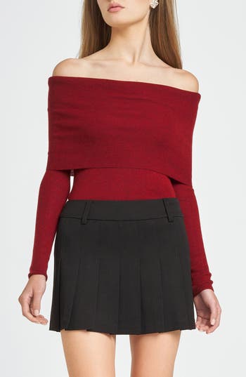 Wayf Sonia Off The Shoulder Rib Sweater
