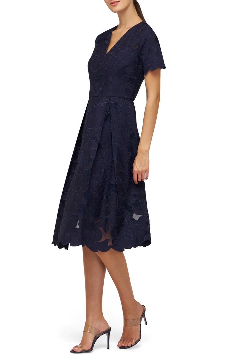 Luna Embroidered Midi Dress, Alternate, color, MIDNIGHT BLUE