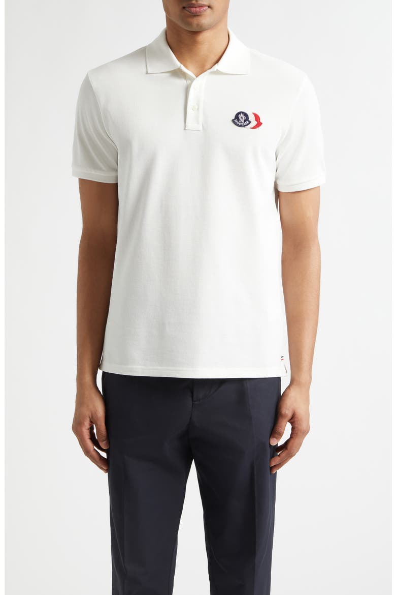 Logo Patch Cotton Polo, Main, color, SILK WHITE