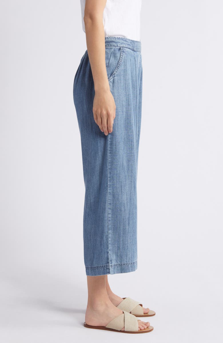 Hatley Crop Wide Leg Chambray Pants, Alternate, color,