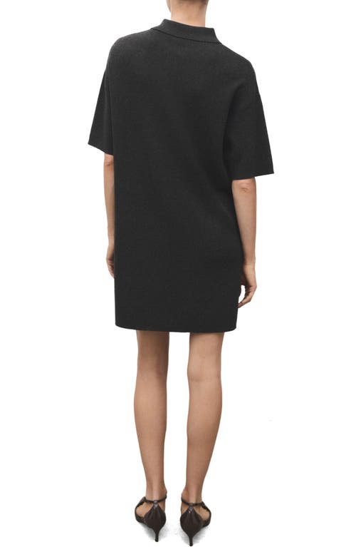 Mango Polo Dress In Black