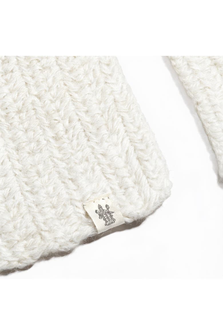 Hand Crochet Velour Scarf, Main, color, White