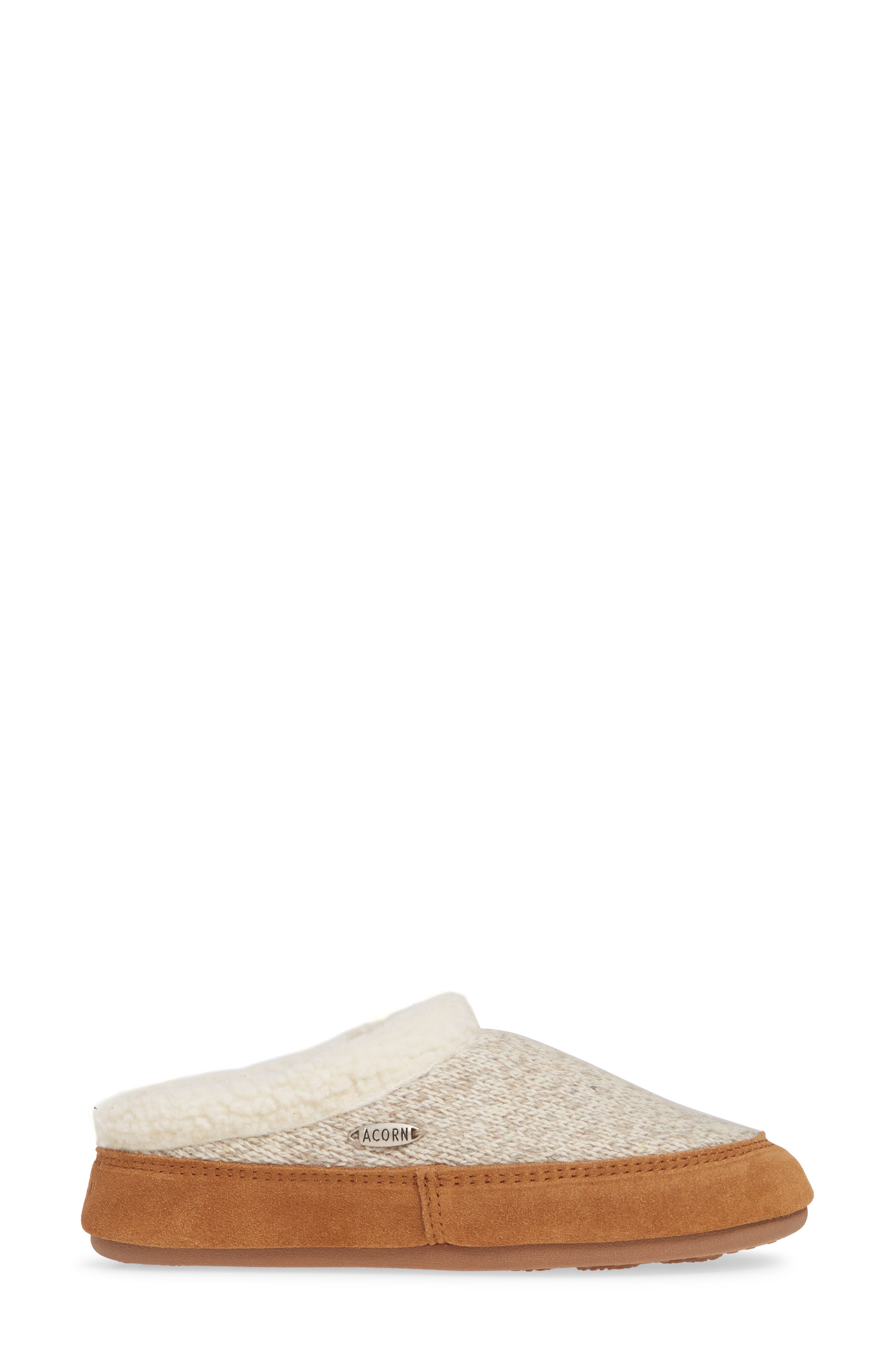 Faux Fur Mule Slipper, Alternate, color, OATMEAL HEATHERED WOOL