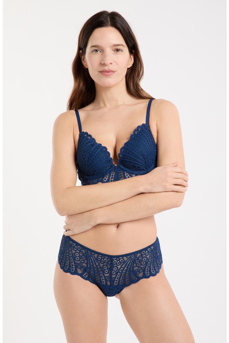 Etreinte Embroidered Panties, Alternate, color, NAVY