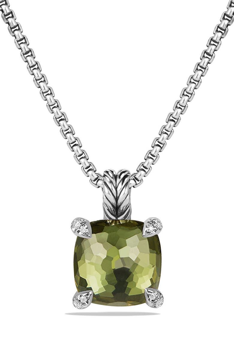 David Yurman Châtelaine<sup>®</sup> Pendant Necklace with Semiprecious Stone & Diamonds, Main, color, 