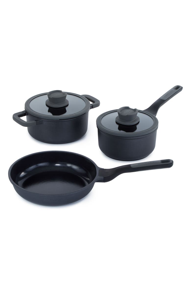 BergHOFF Leo Stone+ 5-Piece Specialty Pan Set, Main, color, Black