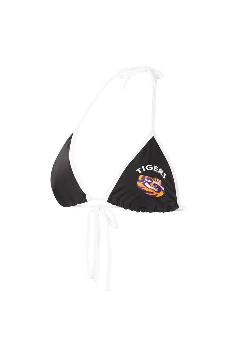 G-III 4HER BY CARL BANKS Women's G-III 4Her by Carl Banks Black LSU Tigers Perfect Match Bikini Top, Main, color,