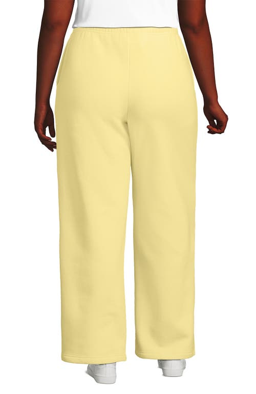 Lands' End Serious Sweats High Rise Relaxed Straight Leg Pants In Pale Yellow