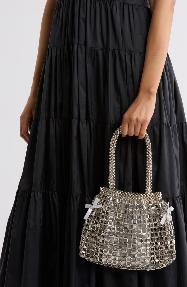 NATASHA Metallic Beaded Top Handle Bag, Alternate, color,