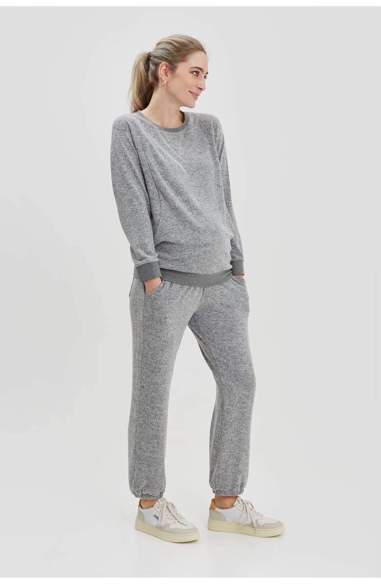 Nom Maternity Heart On My Sleeve Nursing Sweatshirt, Alternate, color, Grey