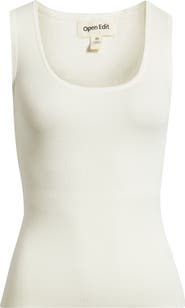 Open Edit Scoop Neck Sweater Tank