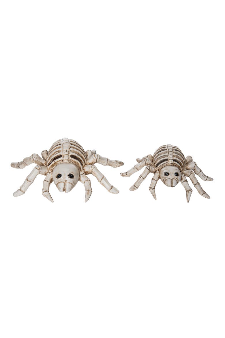 Light Up Skeleton Spiders Set of 2 Halloween Decor, Alternate, color, White