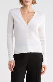 Theory V-Neck Wool Cardigan