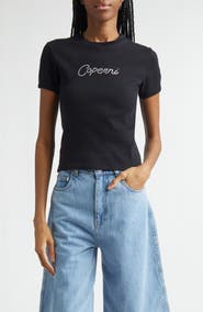 Coperni Crystal Logo Organic Cotton Baby Tee