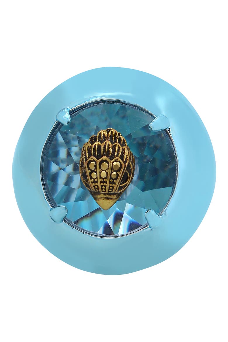 Eagle Head Crystal Cocktail Ring, Main, color, BLUE