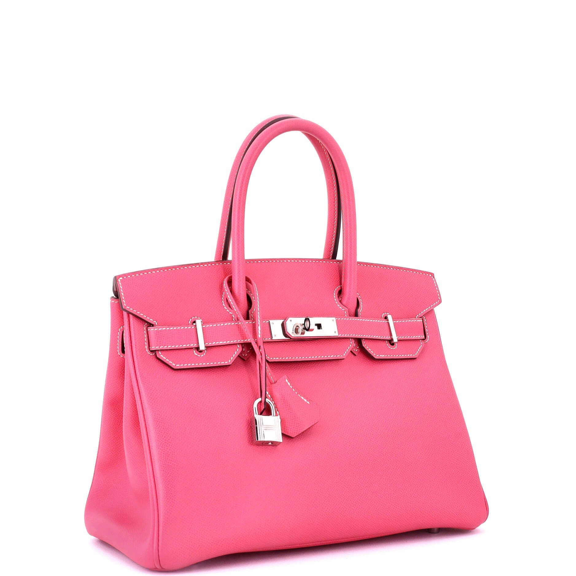 Pre-Owned Hermes Birkin Handbag Pink Epsom with Palladium Hardware 30, Alternate, color, 