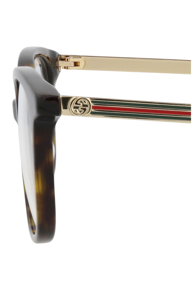 54mm Round Optical Glasses, Alternate, color, HAVANA GOLD TRANSPARENT