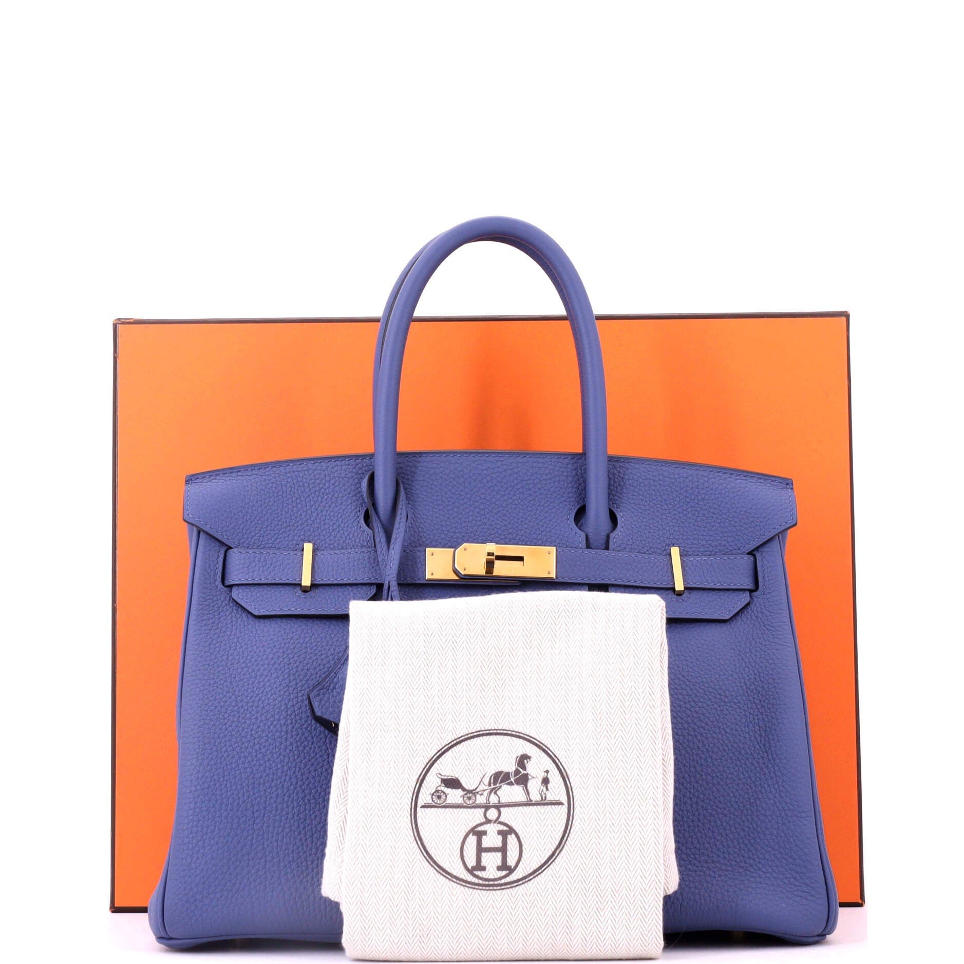 Pre-Owned Hermes Birkin Handbag Blue Togo with Gold Hardware 30, Alternate, color, Bleu Brighton