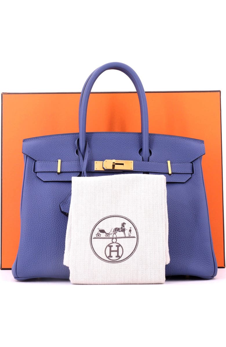 Pre-Owned Hermes Birkin Handbag Blue Togo with Gold Hardware 30, Alternate, color, Bleu Brighton