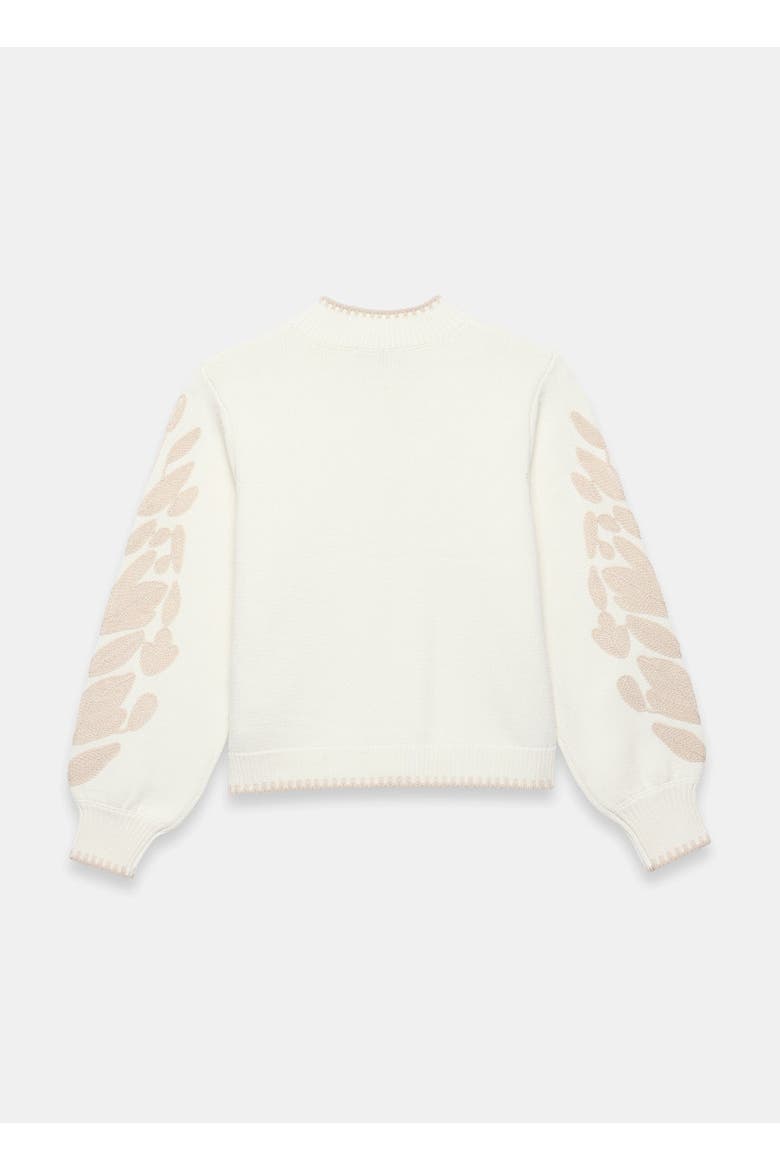 Cotton Blend Embroidered Cardigan, Alternate, color, Ivory