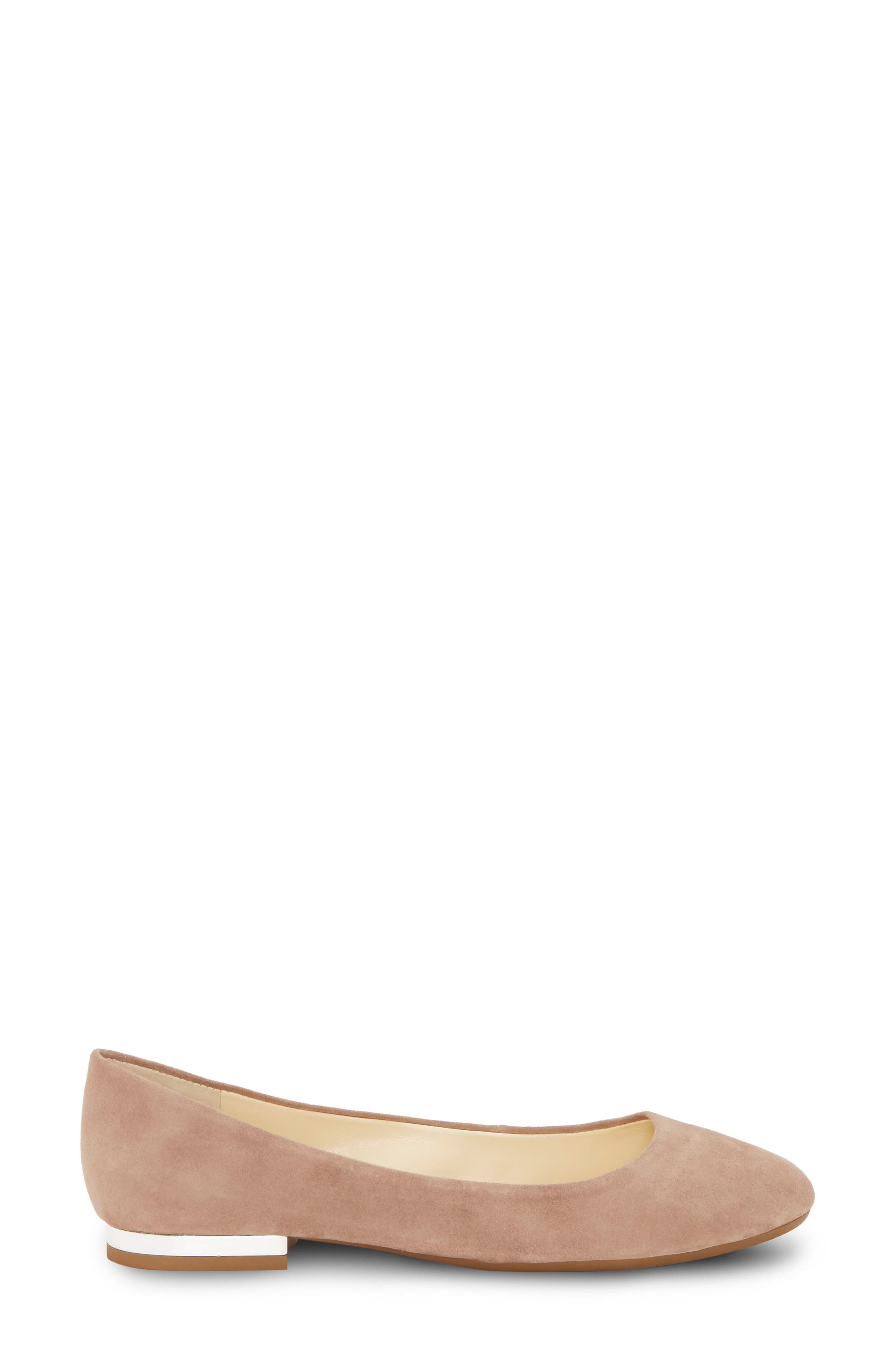 Ginly Ballet Flat, Alternate, color, WARM TAUPE SUEDE