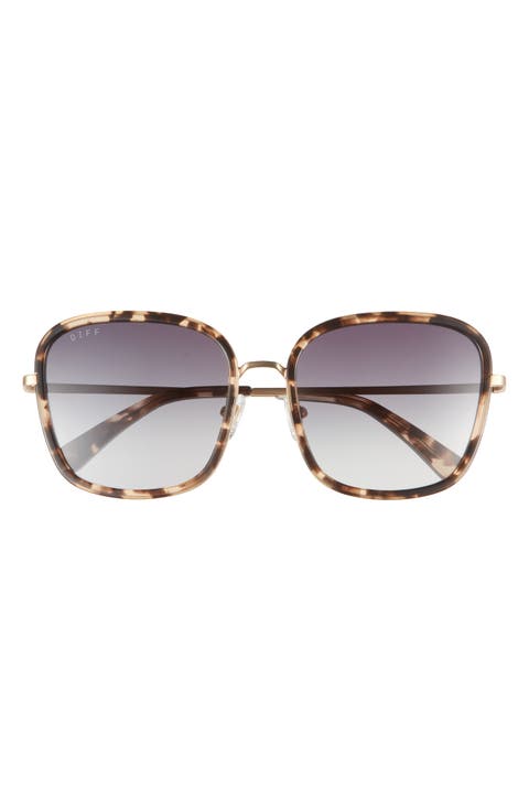 Genevive 57mm Gradient Square Sunglasses